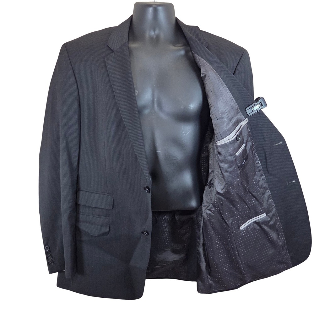 Hugo Boss Edison Power Black Super 100‎ Virgin Wool Blazer Jacket Mens 46R